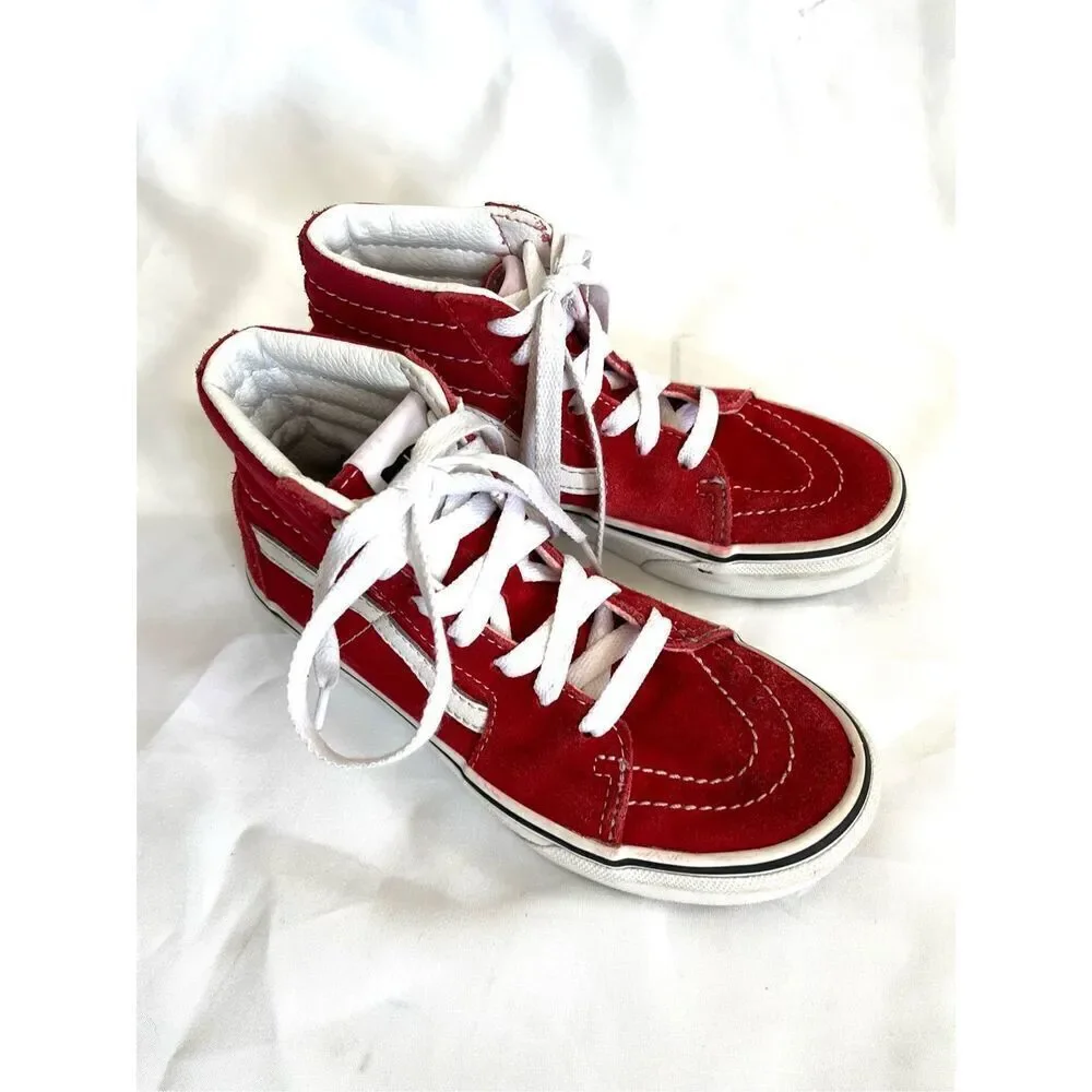VANS Kids’s US13.5 Red Classic Sk8-Hi® High-Top Sneakers Shoes